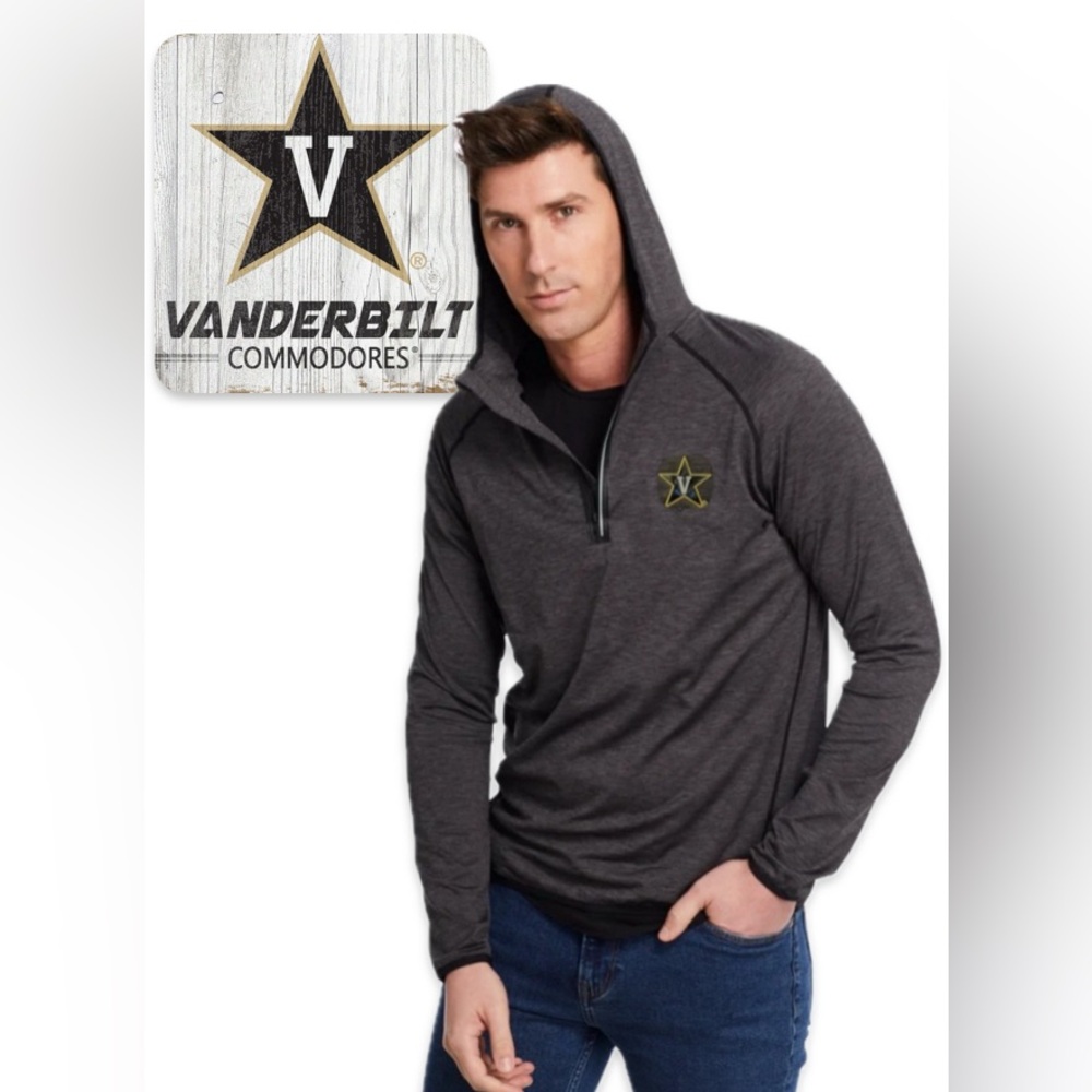 NWT [Levelwear] Vanderbilt Commodores NCAA Apex 1/4 Zip Hooded Pullover Men’s L